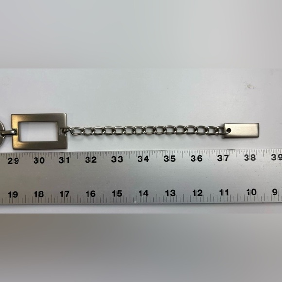 ESCADA Women\'s Vtg Designer Silver Tone Metal ChainLink Circle Rectangle Belt main image 6